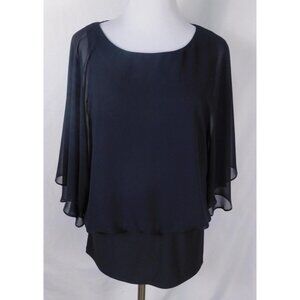 Coco Bianco Black Sheer Layered Top M Gothic Witchcore